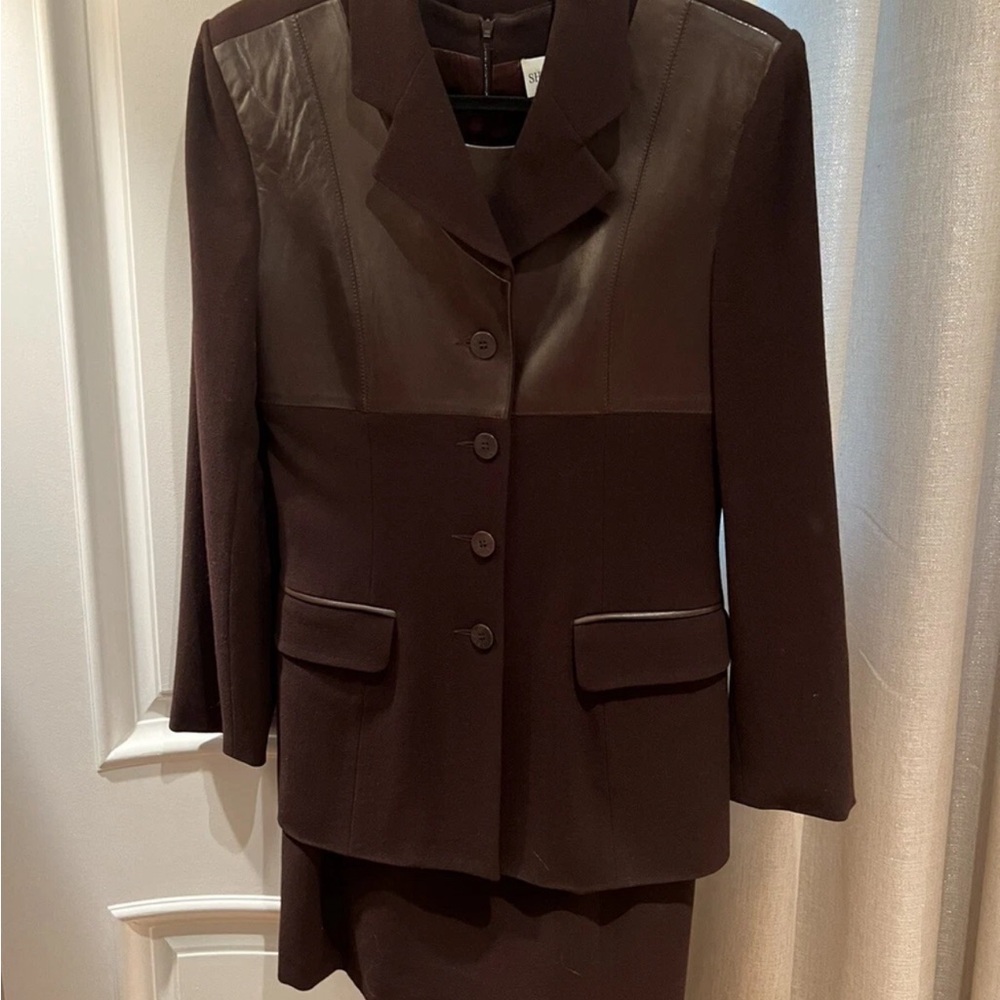 Elegant Brown Women's Blazer with Dress